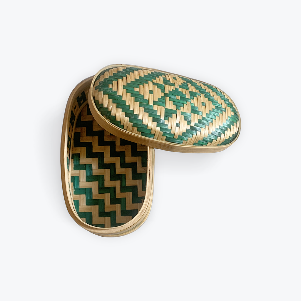 Bamboo Oval Jewellery Box(Green) Bamboo Oval Jewellery Box(Green)